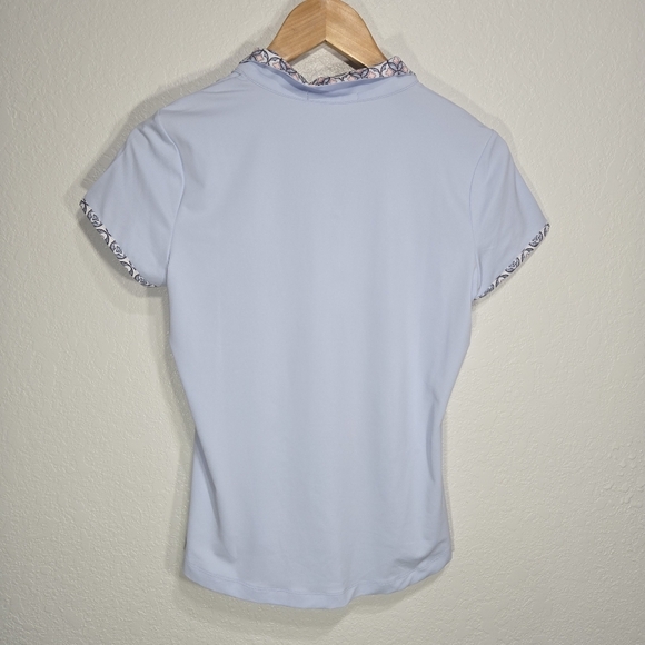 Fairway & Greene Small Maya Zip Mock Neck Dream Blue Ladies Golf Shirt - Picture 4 of 4